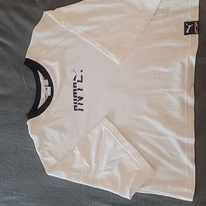Puma L white crop shirt